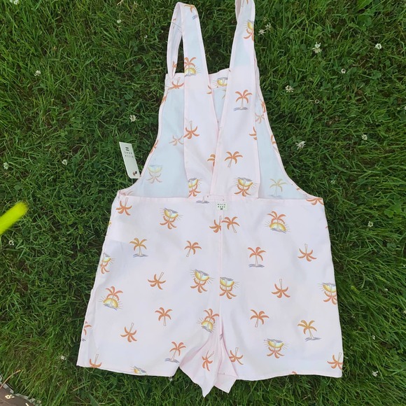 NWT Billabong Kidโs Running Wild Overalls Bib in Soft Pink (size L/12) - Picture 6 of 8